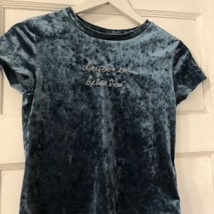 Cropped velvet top